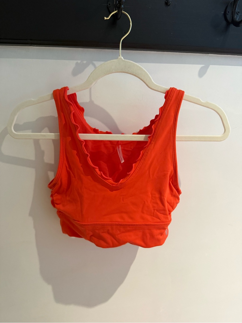 FP Movement by Free People Red Orange Scalloped Sports Bra